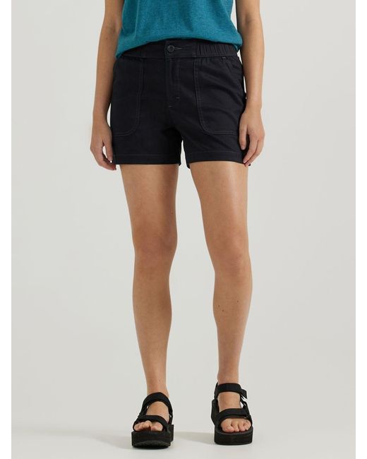 Lee Jeans Blue Womens Ultra Lux Comfort High Rise Pull-on Utility Shorts