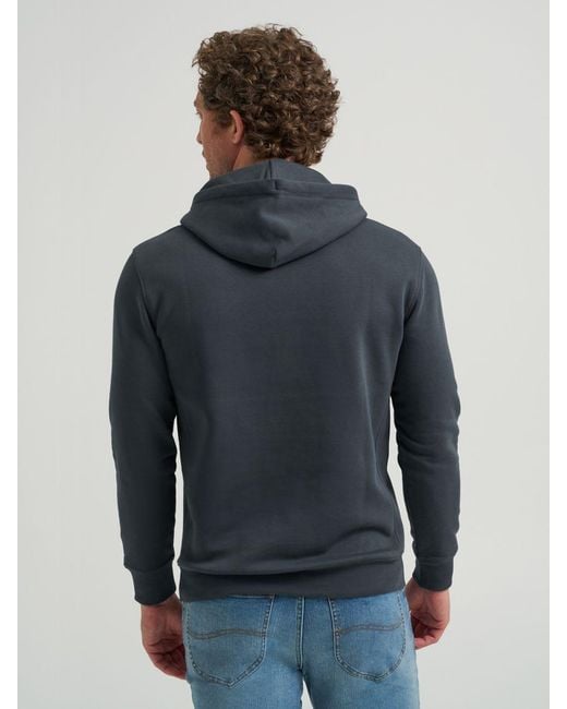 Lee Jeans Blue Mens Logo Patch Solid Hoodie for men