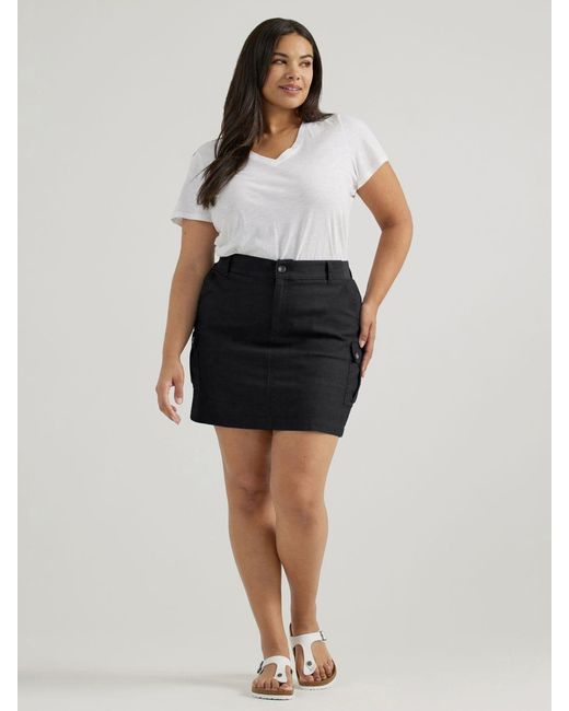 Lee Jeans Black Womens Ultra Lux Comfort With Flex-to-go Skort