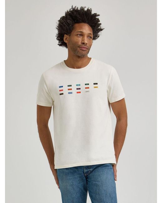 Lee Jeans White Mens X Paul Smith Label T-shirt for men