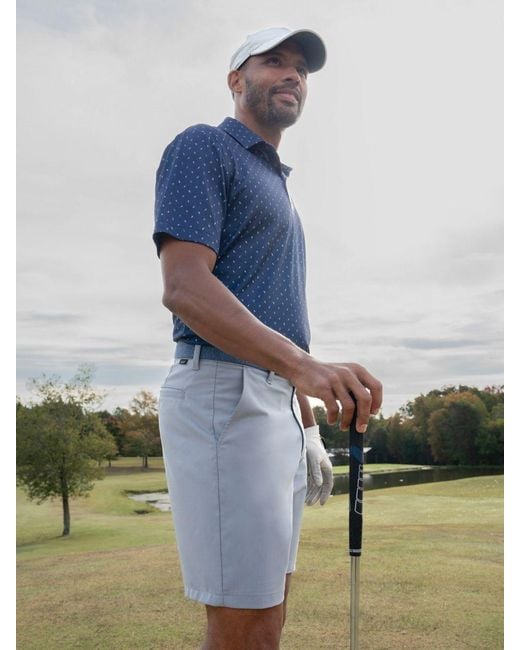 Lee Jeans Blue Mens Golf Series Geometric Print Polo Shirt for men