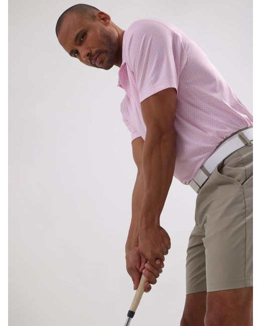 Lee Jeans Multicolor Mens Golf Series Shadow Geometric Print Polo Shirt for men