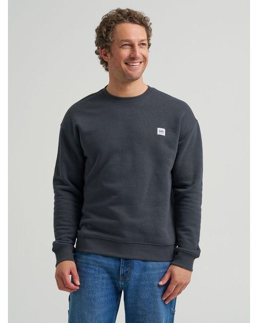 Lee Jeans Blue Mens Relaxed Fit Essential Workwear Sweatshirt for men