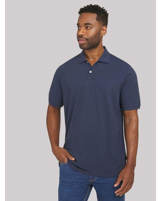 Lee Jeans Blue Mens Solid Performance Polo Shirt for men