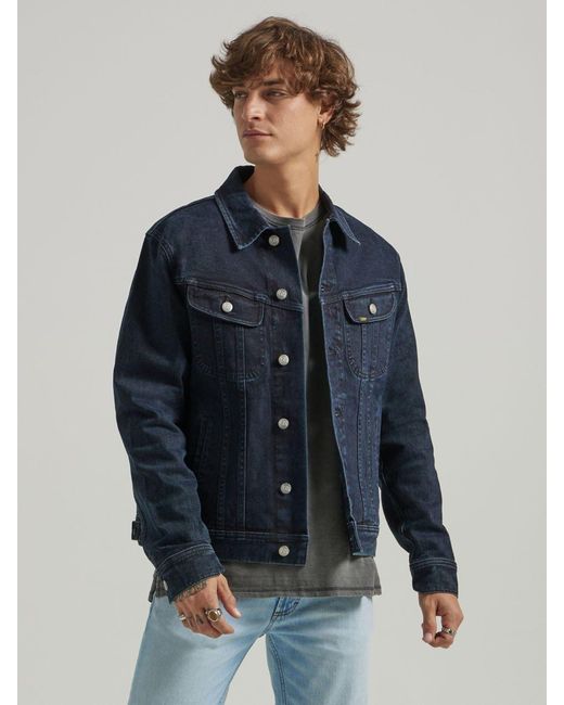 Lee Jeans Blue Mens Regular Fit Denim Rider Jacket for men