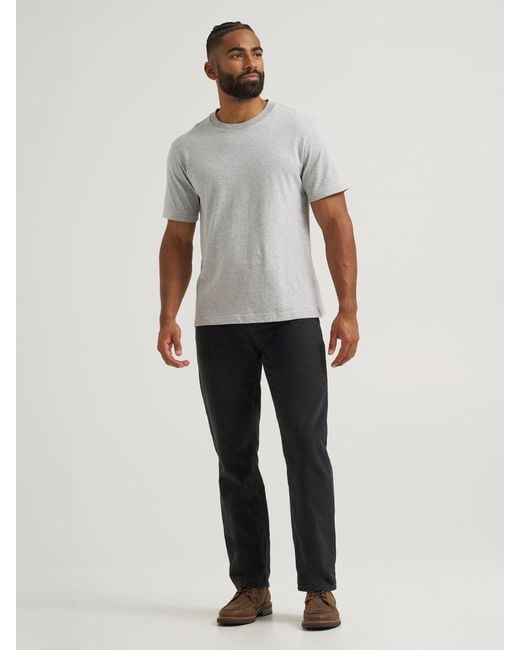 Lee Jeans White Relaxed Flannel And Fce Lined Straight Leg Jeans for men