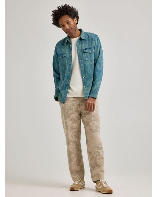 Lee Jeans Blue Mens X Paul Smith Jacquard Tapered Trouser Pants for men