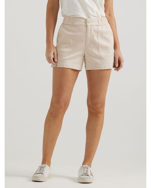 Lee Jeans Natural Womens Ultra Lux Comfort High Rise Pull-on Utility Shorts