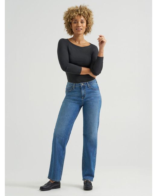 Lee Jeans Blue Womens Legendary Relaxed Straight Jeans