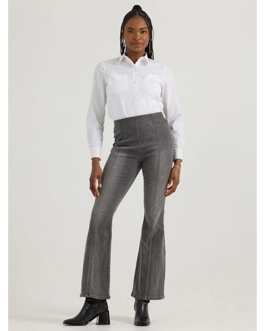 Lee Jeans Gray Womens Pull On Bootcut Jeans