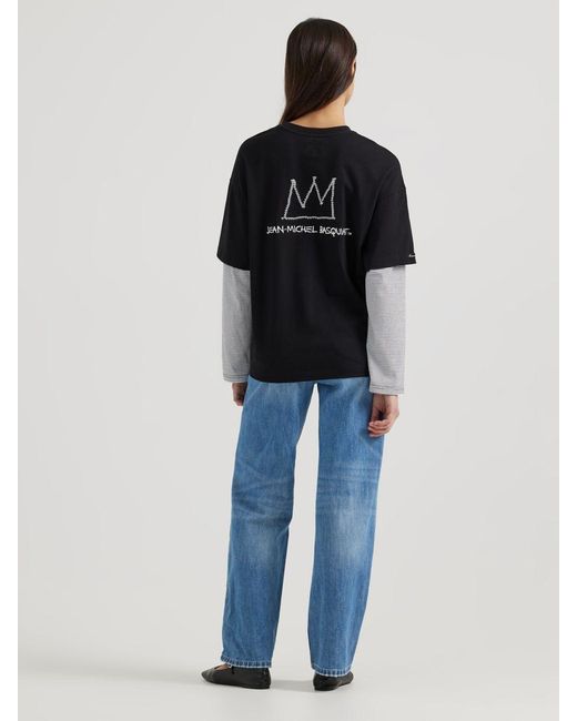 Lee Jeans Blue Womens X Basquiat Long Sve Graphic T-shirt