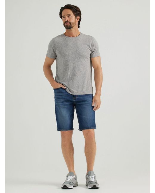 Lee Jeans Blue Mens Extreme Motion Straight Fit Denim Shorts for men