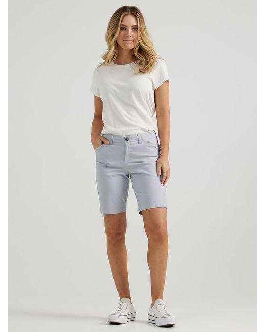 Lee Jeans Blue Womens Legendary Regular Fit Chino Bermuda