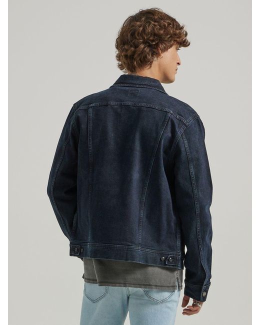 Lee Jeans Blue Mens Regular Fit Denim Rider Jacket for men
