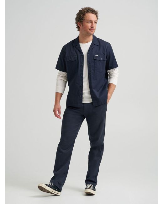 Lee Jeans Blue Mens Regular Straight Workwear Pants for men