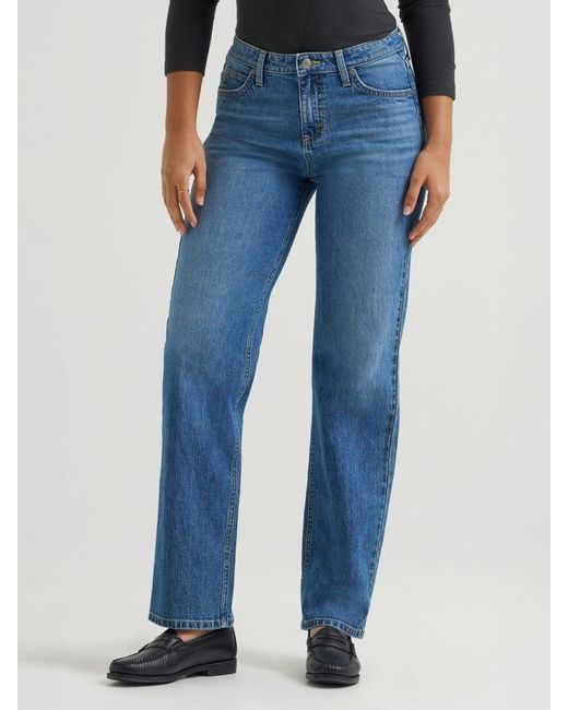 Lee Jeans Blue Womens Legendary Relaxed Straight Jeans
