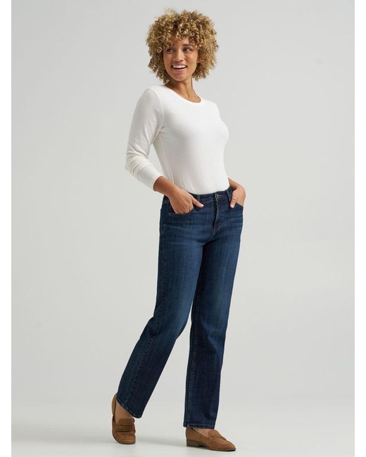 Lee Jeans Blue Womens Legendary Relaxed Straight Jeans