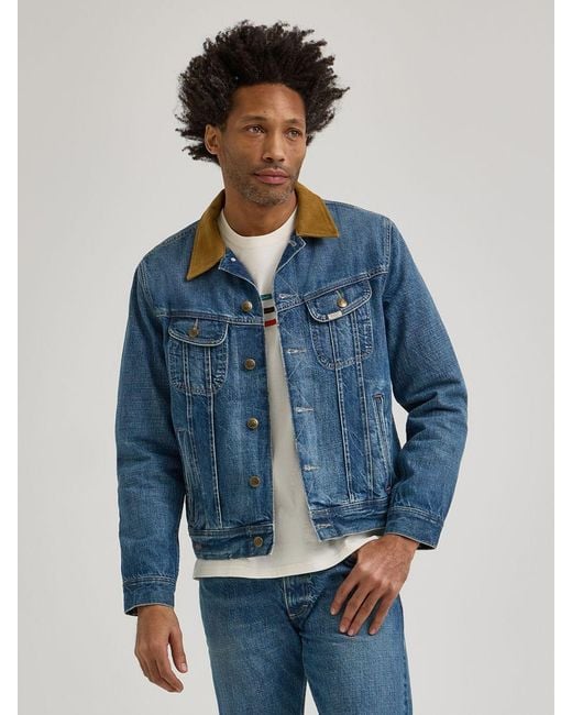 Lee Jeans Mens X Paul Smith Selvedge Storm Rider Jacket in Blue