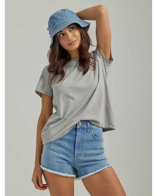 High rise cut off store jean shorts