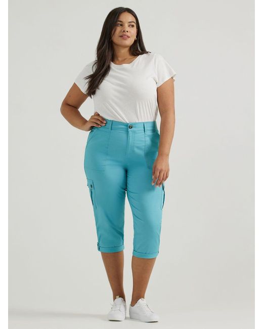 Lee Jeans Blue Ultra Lux Comfort Flex-to-go Relaxed Fit Cargo Capri