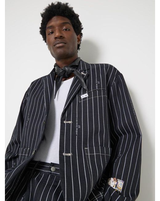 Lee Jeans Black Mens X Basquiat Striped Blazer for men
