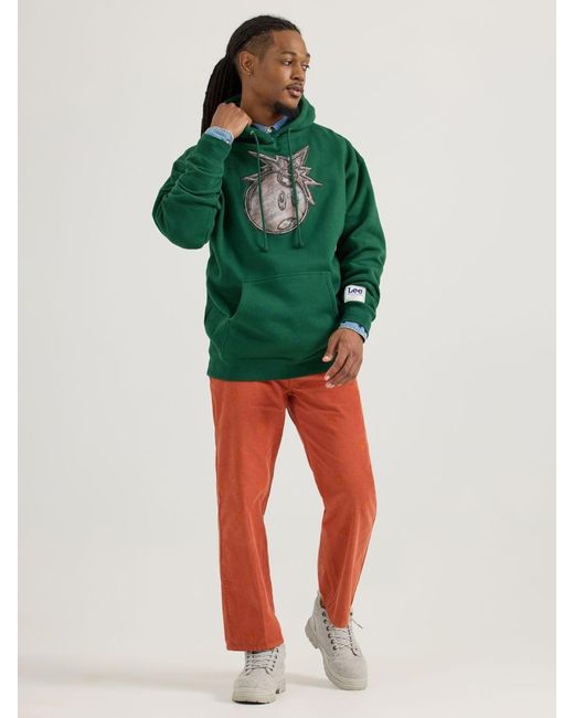 Lee Jeans Green X The Hundreds Iron Adam Graphic Hoodie for men
