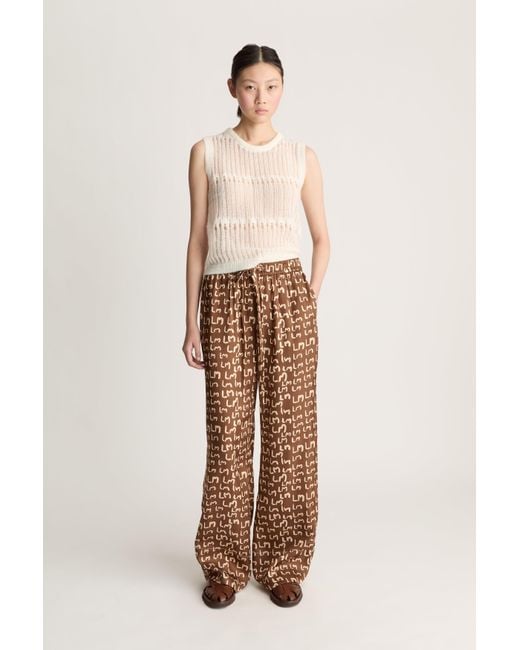 Lee Mathews Natural Lm Monogram Pant