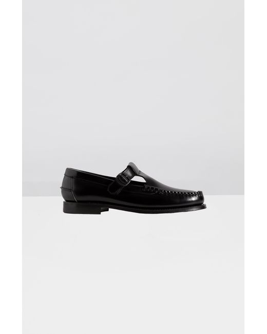 HEBE STUDIO Black Hereu Alber T-Bar Loafer