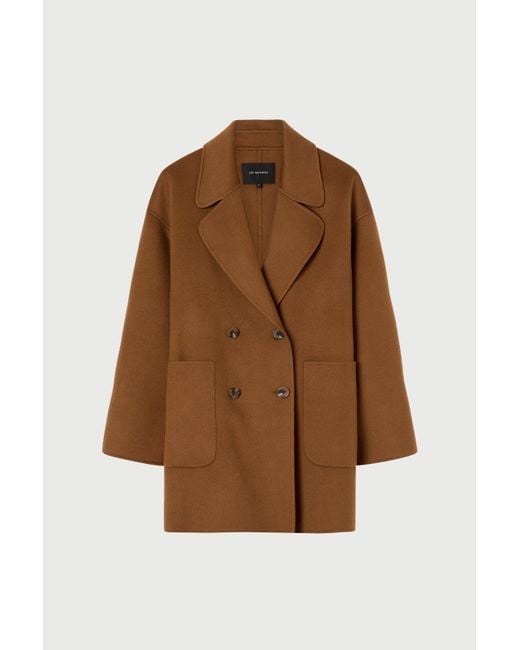 Lee Mathews Brown Florentine Cashmere Pea Coat