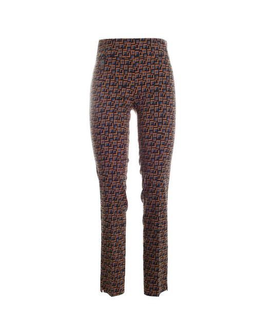 Joseph Ribkoff Synthetic Printed Check Pants in Brown | Lyst