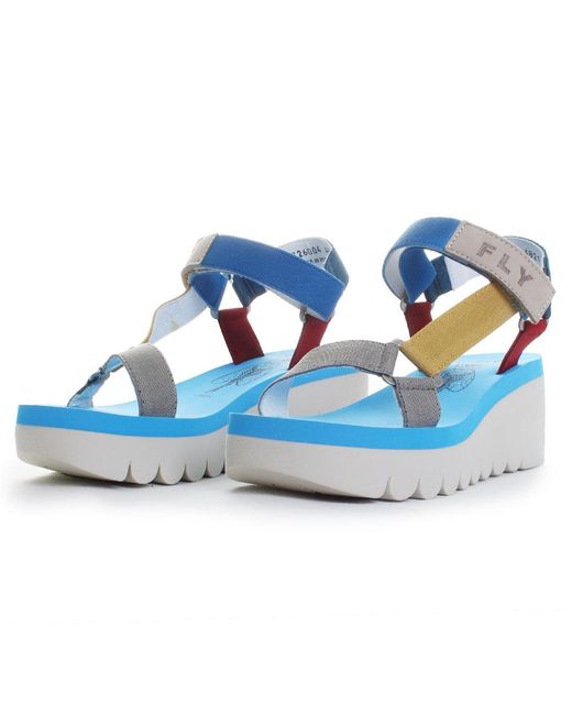 Fly London Synthetic Yefa Sandals in Blue | Lyst