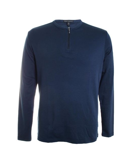 Robert Barakett Georgia Long Sleeve Zip Henley in Blue for Men | Lyst