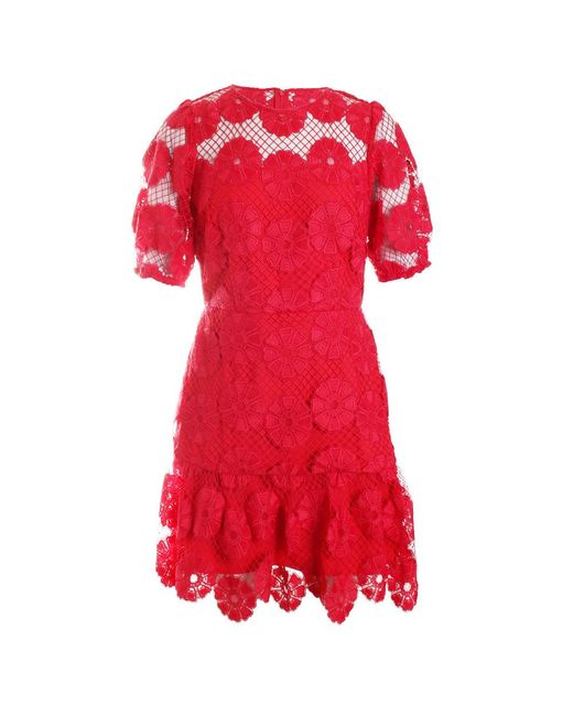 MILLY Synthetic Yasmin Gerber Daisy Dress in Red | Lyst