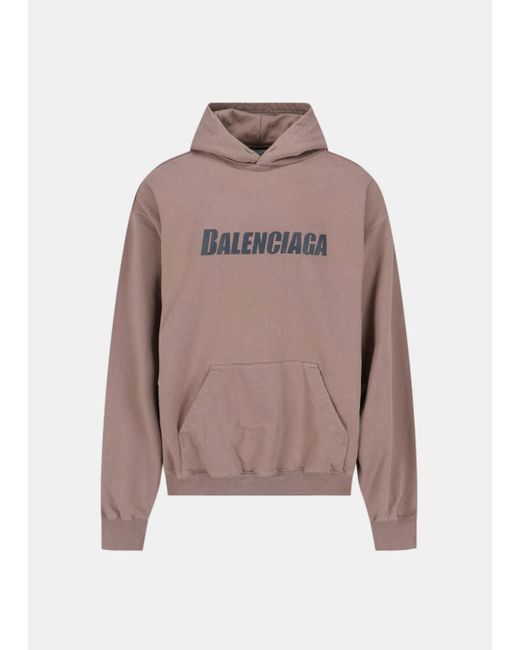 Balenciaga Taupe Boxy Hoodie for Men | Lyst