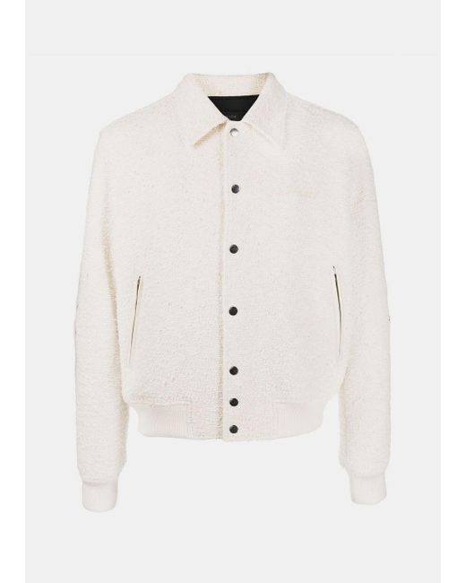 Amiri Cotton Bones Varsity Jacket in White for Men | Lyst UK