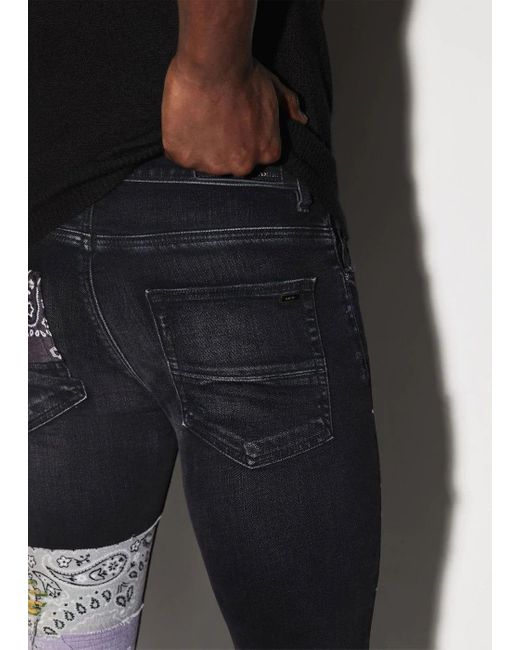 Amiri Bandana Art Patch Jeans in Black Lyst