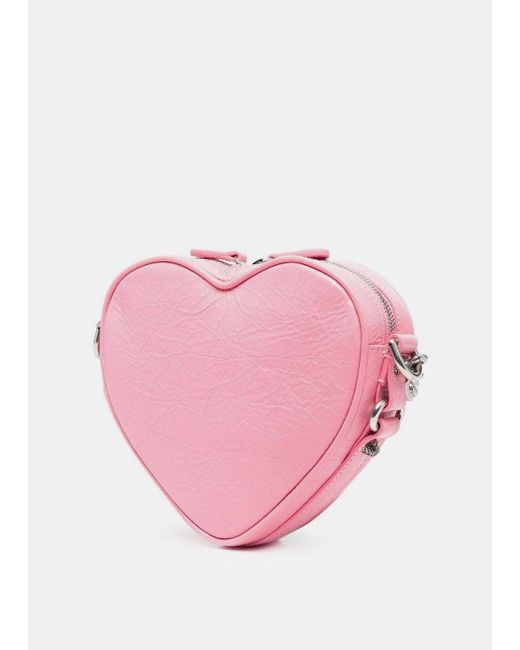 Heart Shaped Leather Backpack in Thrift Pink
