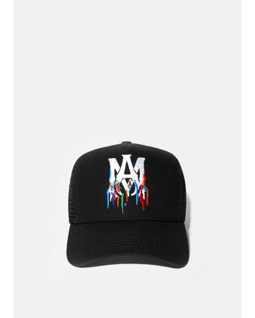 Amiri Cotton Drip M.a. Trucker Hat in Black for Men Lyst