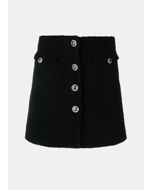 Alessandra Rich Midi Skirt in Black | Lyst