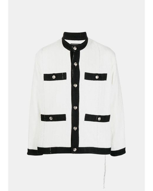 Mastermind Japan Tweed Jacket in White for Men | Lyst