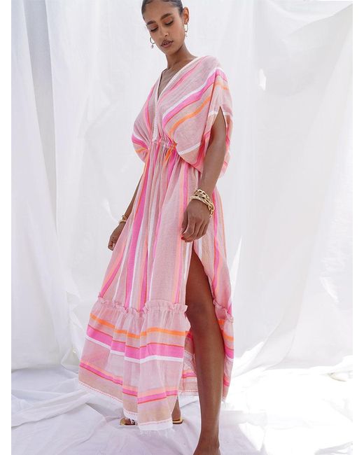 lemlem Jikirti Plunge Neck Dress in 