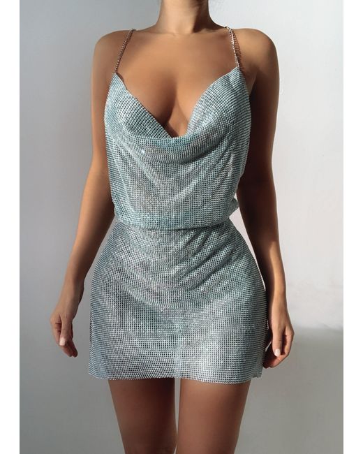 LemonLunar White The Lysha Diamante Dress