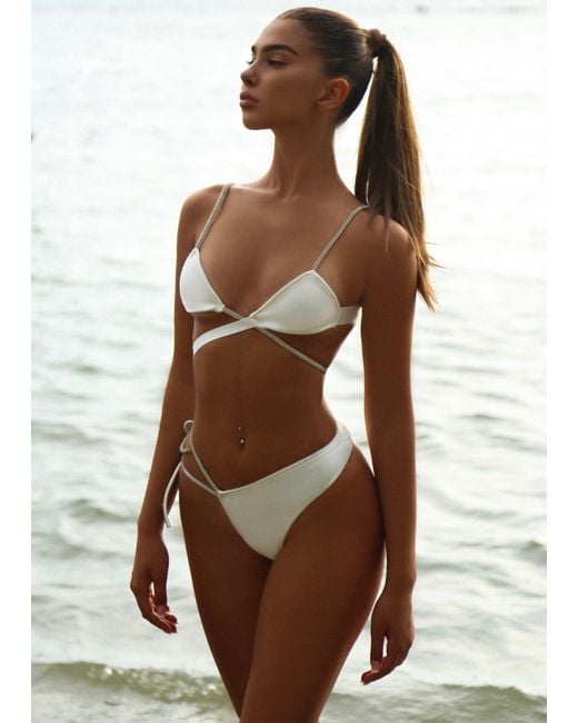 LemonLunar Brown The Eva Diamante High Rise Bandage Bikini