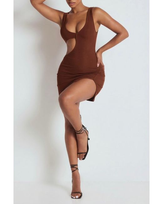 LemonLunar Brown The Chantria Bandage Dress