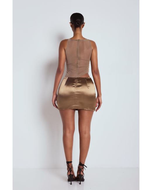 LemonLunar Natural The Kera Satin Mini Dress
