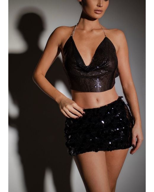 LemonLunar Black The Farah Sequin Skirt