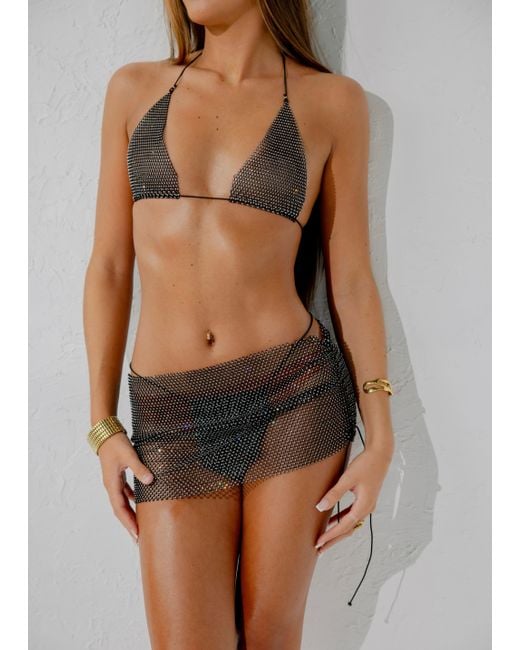 LemonLunar Black The Zurra Mesh Diamante Set