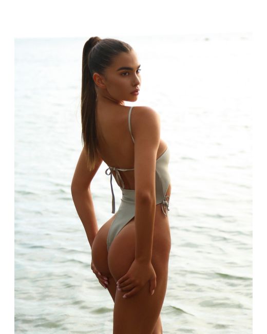 LemonLunar Brown The Mya Diamante Bandage Swimsuit