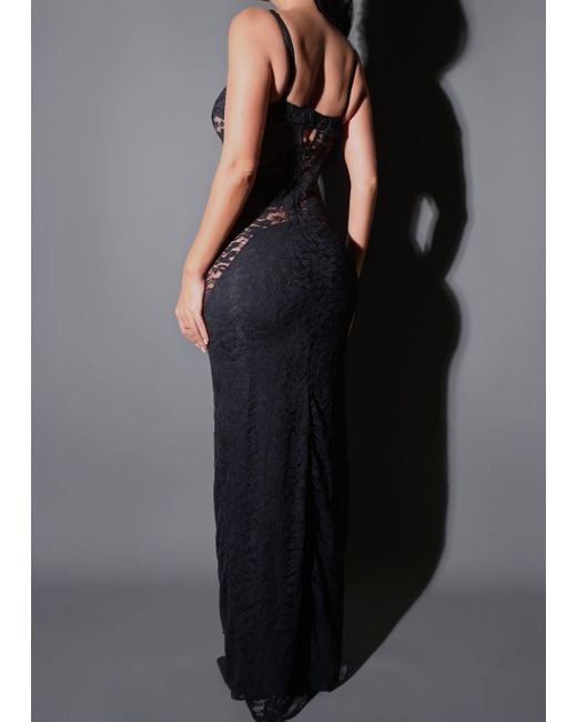 LemonLunar Black The Lina Lace Maxi Dress