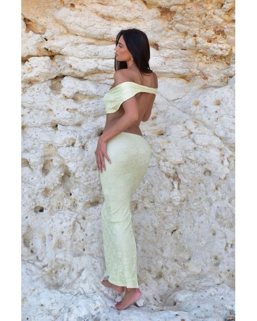 LemonLunar Gray The Melina Lace Maxi Dress
